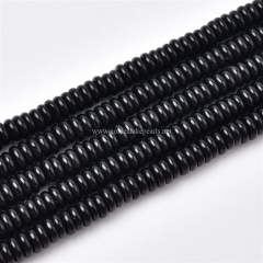 Black Obsidian Plain Rondelles, Approx 2.5x6mm, Approx 38cm/strand