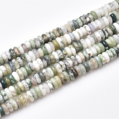 Tree Agate Plain Rondelles, Approx 2.5x6mm, Approx 38cm/strand