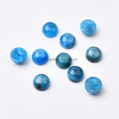 Apatite Plain Round Cabochons, Approx 8-10mm(±0.2mm), Sell by Piece
