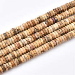 Picture Jasper Plain Rondelles, Approx 2.5x6mm, Approx 38cm/strand Picture Jasper Plain Rondelles, Approx 2.5x6mm, Approx 38cm/strand