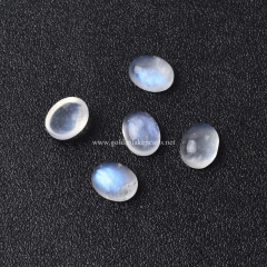 Blue Moonstone Plain Oval Cabochons, Approx 8x10mm(±0.2mm), Sell by Piece