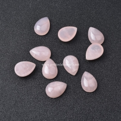 Rose Quartz Plain Drop Shaped Cabochons, Approx 13x18mm(±0.2mm), Sell by Piece