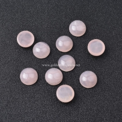 Rose Quartz Plain Round Cabochons, Approx 10-12mm(±0.2mm), Sell by Piece