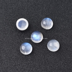 Blue Moonstone Plain Round Cabochons, Approx 6-10mm(±0.2mm), Sell by Piece