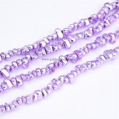 Bright Purple Plated Hematite Nuggets, Approx 4x6mm, Approx 38cm/strand