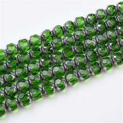 Both Ends Silver Color Plated Green Glass Faceted Rounds, Approx 8mm, Appprox 38cm/strand Both Ends Silver Color Plated Green Glass Faceted Rounds, Approx 8mm, Appprox 38cm/strand