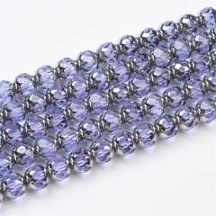 Both Ends Silver Color Plated Lavender Glass Faceted Rounds, Approx 8mm, Appprox 38cm/strand Both Ends Silver Color Plated Lavender Glass Faceted Rounds, Approx 8mm, Appprox 38cm/strand
