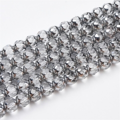 Both Ends Silver Color Plated Transparent Glass Faceted Rounds, Approx 8mm, Appprox 38cm/strand Both Ends Silver Color Plated Transparent Glass Faceted Rounds, Approx 8mm, Appprox 38cm/strand