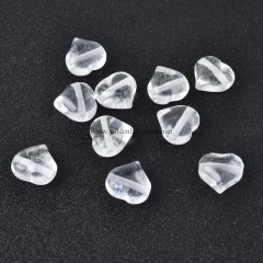 Clear Quartz Center-drilled Big Hole Heart Shaped Beads, Approx 10-14mm, Hole Size 2.5mm, Sell by Piece Clear Quartz Center-drilled Big Hole Heart Shaped Beads, Approx 10-14mm, Hole Size 2.5mm, Sell by Piece