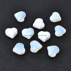 Opalite Center-drilled Big Hole Heart Shaped Beads, Approx 10-14mm, Hole Size 2.5mm, Sell by Piece Opalite Center-drilled Big Hole Heart Shaped Beads, Approx 10-14mm, Hole Size 2.5mm, Sell by Piece