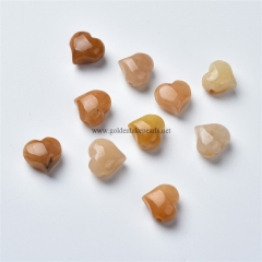 Red Aventurine Center-drilled Big Hole Heart Shaped Beads, Approx 10-14mm, Hole Size 2.5mm, Sell by Piece