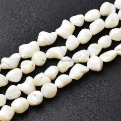 White Trochid Shell Nugget, Approx 10-12x10-20mm, Approx 38cm/strand