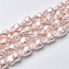 Light Pink Baroque Shell Pearl, Approx 14x21mm, Approx 38cm/strand