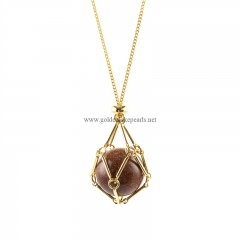 Gold Sandstone Plain Rounds Gold Plated Stainless Steel Cable Chain Necklaces with Extension Chain, Approx 8mm, Approx 48+5cm Long