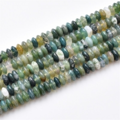 Moss Agate Plain Saucers, Approx 3x6mm, Approx 38cm/strand
