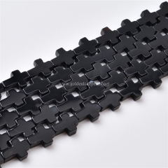 Black Agate Cross, Approx 10x14mm, Approx 38cm/strand