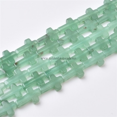 Green Aventurine Cross, Approx 12x20mm, Approx 38cm/strand