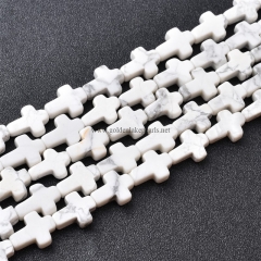 Howlite Cross, Approx 10x14mm, Approx 38cm/strand