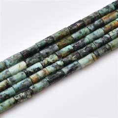 African Turquoise Tubes, Approx 4x8mm, Approx 38cm/strand