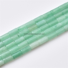 Green Aventurine Tubes, Approx 4x8mm, Approx 38cm/strand