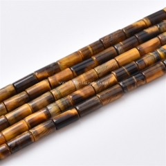 Yellow Tiger Eye Tubes, Approx 4x8mm, Approx 38cm/strand