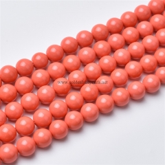 Orange Coral Color Shell Pearl Plain Rounds, Approx 2-20mm, Approx 38cm/strand