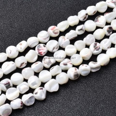 White Trochid Shell Nugget, Approx 8-10mm, Approx 38cm/strand