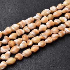Caramel Trochid Shell Nugget, Approx 10-12x10-20mm, Approx 38cm/strand