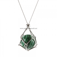 Synthetic Malachite Plain Rounds Stainless Steel Cable Chain Necklaces with Extension Chain, Approx 8mm, Approx 48+5cm Long