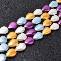Multicolor Shell Pearl Flat Drops, Approx 13x18mm, Approx 38cm/strand