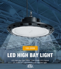 150W UFO LED High Bay Light 5000K UFO Shop Light with US Plug 5 ft Cable