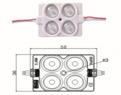 Constant current Four in one LED modules 2.4Watts 2835smd 160 degree DC 12V injection module