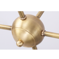 Contemporary Style 4 Light Bubble Semi Flush Mount in Brass