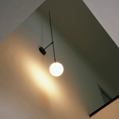 Contemporary Style Chic 1 Light Needle Wall Sconce with Opal Glass Shade for Living Room Hallway