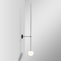 Contemporary Style Chic 1 Light Needle Wall Sconce with Opal Glass Shade for Living Room Hallway