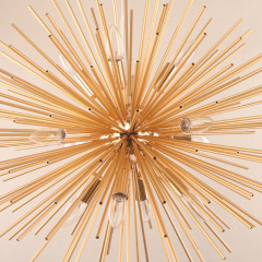 Modern Style 8/12 Light Sunburst Sputnik Chandelier in Gold for Living Room Restaurant