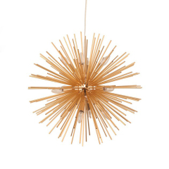 Modern Style 8/12 Light Sunburst Sputnik Chandelier in Gold for Living Room Restaurant
