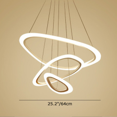 Modern LED 2/3 Rings Geometric Chandelier for Living Room Dining Room
