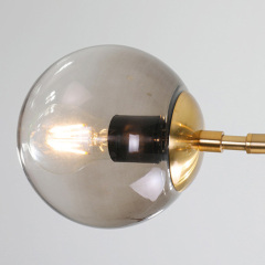 4/6-Light Vertical Linear Chandelier with Glass Spheres in Modern Style for Kitchen Dining Room