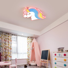 Rainbow Unicorn Horse Dimmable LED Ceiling Light Cool Kid's Lighting Gift