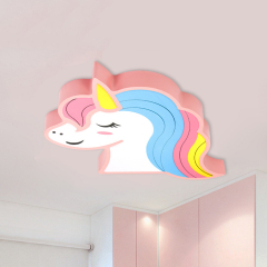Rainbow Unicorn Horse Dimmable LED Ceiling Light Cool Kid's Lighting Gift