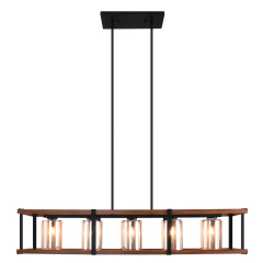 Modern Farmhouse Chandelier 5-Light Linear Kitchen Island Lighting
