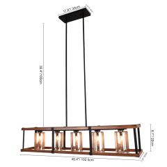 Modern Farmhouse Chandelier 5-Light Linear Kitchen Island Lighting