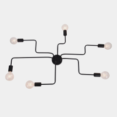 6-Light Linear Modern Semi-flush Mount Ceiling Light For Living Room Bedroom