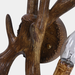 Contemporary Style Brown Antler Shape 2-Light Candle Wall Sconce for Bedroom/Reading Room