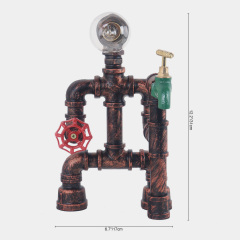 Modern One Light Industrial Table Lamp In Rusty Red For Tabletop /Nightstands