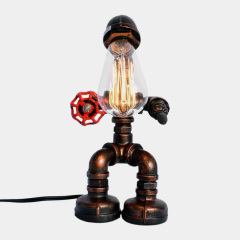 Industrial Style Dimmable 1-Light Rustic Table Lamp For Bedroom Living Room