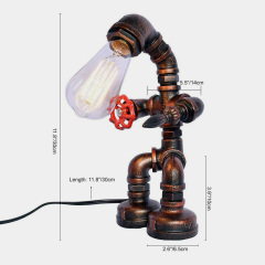 Industrial Style Dimmable 1-Light Rustic Table Lamp For Bedroom Living Room