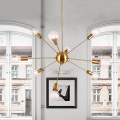Modern Contemporary 9 Lights large Sputnik Chandelier for Living Room Bedroom