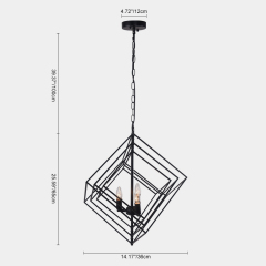 Modern Contemporary 3 Lights Candle Style Geometric Chandelier for Dining Room Kitchen Island